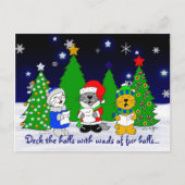 'Flockiger Carolers Feiertagspostkarte (Vorderseite)