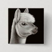 Flockiges Alpaka-Gesichts-Button Button (Vorderseite)