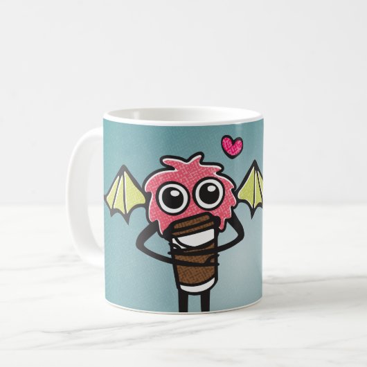 Flockiges Latte Monster Kaffeetasse (Vorderseite Links)