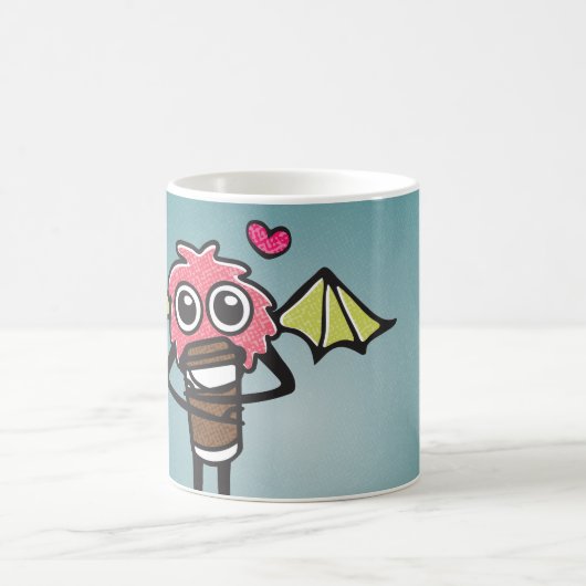 Flockiges Latte Monster Kaffeetasse (Mittel)