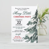 Flocking Christmas Tree Party Einladung (Stehend Vorderseite)