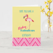 Flocking Fabulous Birthday Puff / Pink Flamingo Karte (Gelbe Blume)