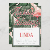 Flocking Fabulous Invasion - Flamingo Thema Einladung (Vorne/Hinten)