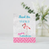 Flocking Fabulous Pink Flamingo Pun Party Dank Postkarte (Stehend Vorderseite)