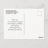 Flocking Fabulous Pink Flamingo Pun Party Dank Postkarte (Rückseite)