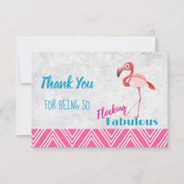 Flocking Fabulous Pub mit / Pink Flamingo Vielen D Dankeskarte