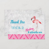 Flocking Fabulous Pub mit / Pink Flamingo Vielen D Dankeskarte (Vorne/Hinten)