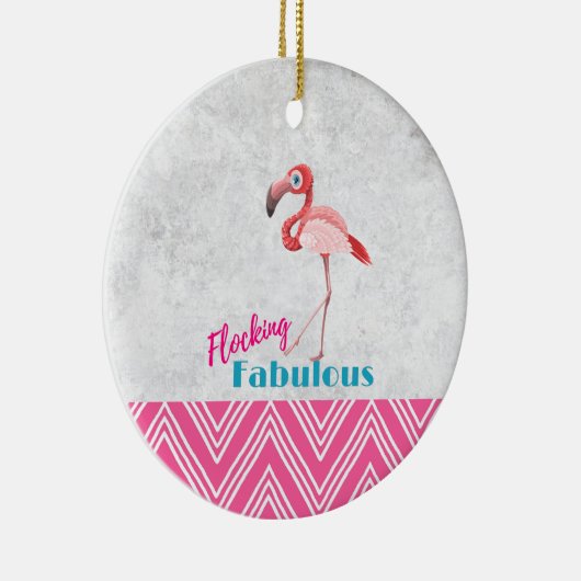 Flocking Fabulous Pub mit rosa Flamingo Keramikornament (Rechts)