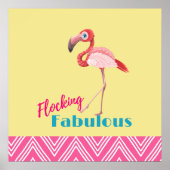 Flocking Fabulous Pub mit rosa Flamingo Poster (Vorne)