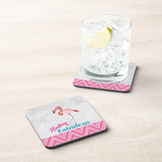 Flocking Fabulous Pub mit rosa Flamingo Untersetzer (Rechte Seite)