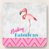 Flocking Fabulous Pub mit rosa Flamingo Untersetzer (Vorderseite)