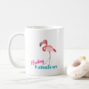 Flocking Fabulous Typografy w/Pink Flamingo Kaffeetasse
