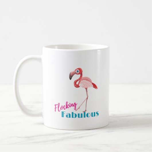 Flocking Fabulous Typografy w/Pink Flamingo Kaffeetasse (Links)