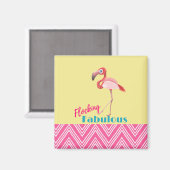 Flocking Fabulous Typografy w/Pink Flamingo Magnet (Vorderseite/Rückseite)