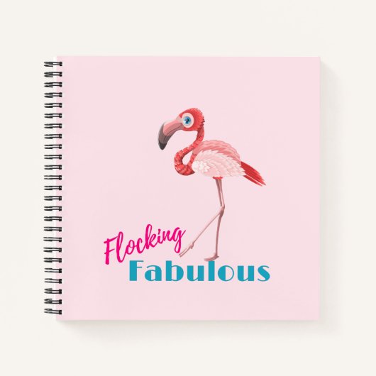 Flocking Fabulous Typografy w/Pink Flamingo Notizblock (Vorderseite)