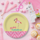 Flocking Fabulous Typografy w/Pink Flamingo Pappteller (Party)