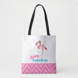 Flocking Fabulous Typografy w/Pink Flamingo Tasche