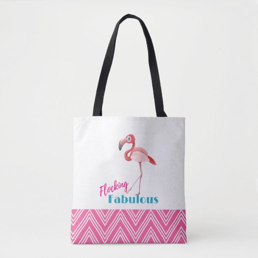 Flocking Fabulous Typografy w/Pink Flamingo Tasche (Vorderseite)