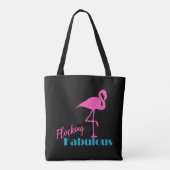 Flocking Fabulous Typografy w/Pink Flamingo Tasche (Rückseite)