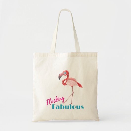 Flocking Fabulous Typografy w/Pink Flamingo Tragetasche (Vorne)