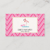 Flocking Fabulous Typografy w/Pink Flamingo Visitenkarte (Vorderseite)
