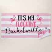 Flocking Flamingo Bride Bachelorette Beach Handtuc Strandtuch (Vorderseite)