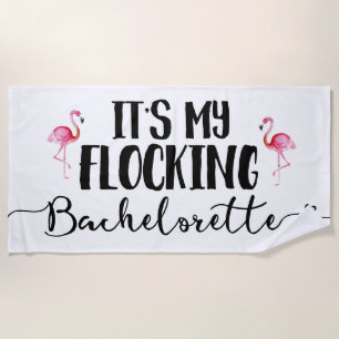 Flocking Flamingo Bride Bachelorette Beach Handtuc Strandtuch