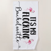Flocking Flamingo Bride Bachelorette Beach Handtuc Strandtuch (Vorderseite)