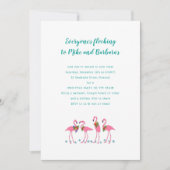 Flocking Flamingos Custom Holiday Party Einladung (Vorderseite)