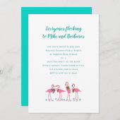 Flocking Flamingos Custom Holiday Party Einladung (Vorne/Hinten)