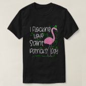 Flocking Liebe St Patricks Day Flamingo Funny Sain T-Shirt (Design vorne)