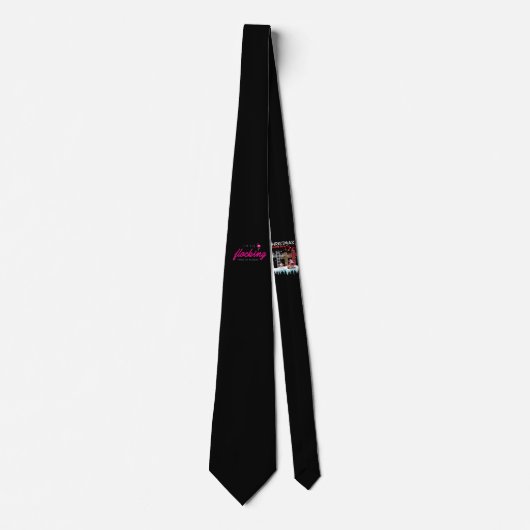 Flocking Maid Of Honor Flamingo Bachelorette Party Krawatte (Vorderseite)