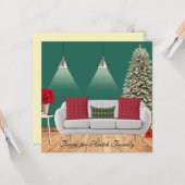 Flocking Tree Christmas Scene Holiday Karte (Vorderseite/Rückseite Beispiel)