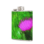 Flodmans Thistle Lila Wildblume Abstrakt Flachmann (Links)