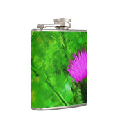 Flodmans Thistle Lila Wildblume Abstrakt Flachmann (Rechts)