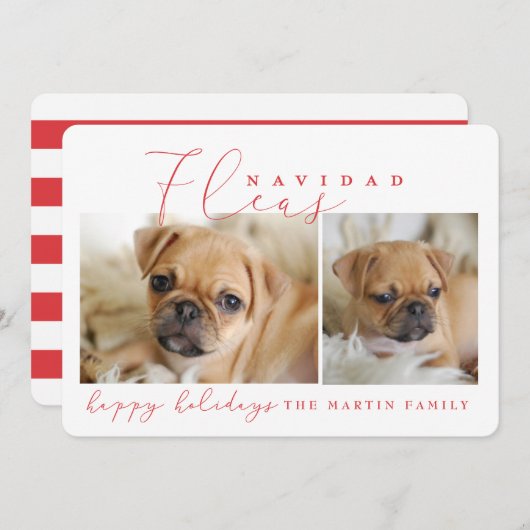 FLÖHE NAVIDAD FEIERTAGSKARTE (Vorne/Hinten)