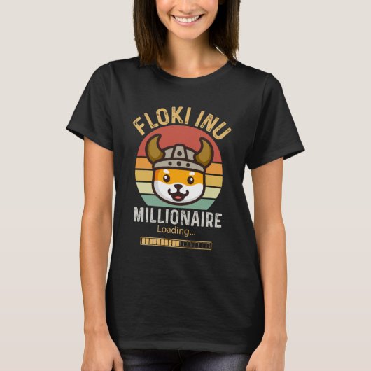 Floki Inu Millionaire Loading  Crypto Cryptocurren T-Shirt (Vorderseite)