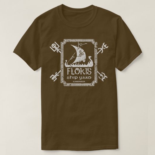 Flokis Shipyard Kattegat Viking Ship and Sword T-Shirt (Design vorne)