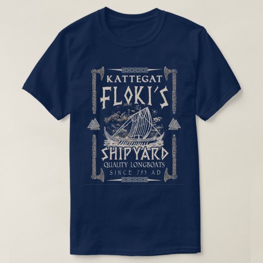 Flokis Shipyard Kattegat Viking Ship Valknut Gesch T-Shirt (Design vorne)