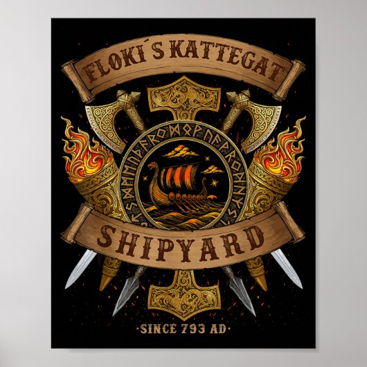 Flokis Werft Kattegat Wikinger-Schiff - Ringerike  Poster (Vorne)