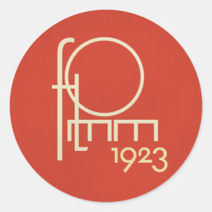 FLomm Geotypograph 1923 Runder Aufkleber