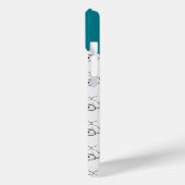 Floofy White Puppy Pattern auf Aquamarin Case-Mate iPhone Hülle (Rückseite / Links)