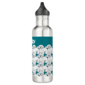 Floofy White Puppy Pattern Personalisiert Edelstahlflasche (Rechts)