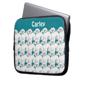 Floofy White Puppy Pattern Personalisiert Laptopschutzhülle (Vorderseite Links)