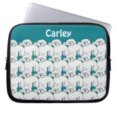 Floofy White Puppy Pattern Personalisiert Laptopschutzhülle (Vorderseite)