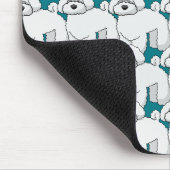 Floofy White Puppy Pattern Personalisiert Mousepad (Ecke)