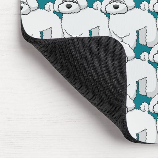 Floofy White Puppy Pattern Personalisiert Mousepad (Ecke)