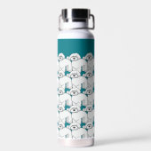 Floofy White Puppy Pattern Personalisiert Trinkflasche (Rückseite)