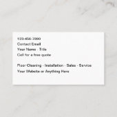 Floor Cleaning And Installation Service Visitenkarte (Rückseite)