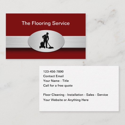 Floor Cleaning And Installation Service Visitenkarte (Vorne/Hinten)